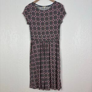 Boden Pink/ Green Amelie Jersey Dress Geometric Print Size 8